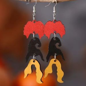 Hocus Pocus Dangle Wooden Earrings